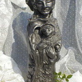 FG - 05 Tonfigur Maria mit Kind Silberglasur Hoehe 46 cm