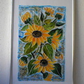   Sonnenblume Silberrahmen 60x40