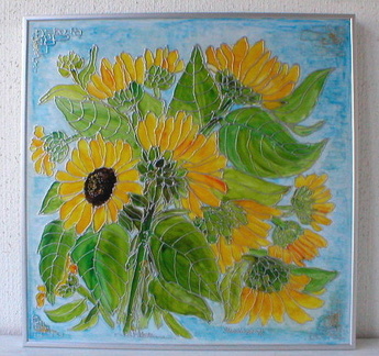  Sonnenblumen Silberrahmen 50x50