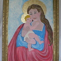 Wagner-Kapelle Oberwödling:  Maria mit dem göttlichen Kind auf eine 110x70 cm Holztafel gemalen