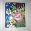  Pastell Kreide: Clown Weissrahmen 60x50; Ein Geschenk an den Kindergarten Grieskirchen