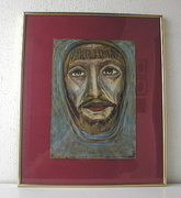  Pastell Kreide HL Franz von Assisi Goldrahmen 70x50