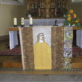 Ostern:   Altar Fastentuch:  Auf Leinen gemalen
