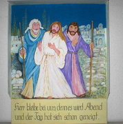 Metall - Malerei Neues Hausschild - Jesus mit den Emmaus-Jüngern malen