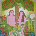 Bild - 6: Das fertige Bild Adam und Eva im Paradies auf eine Metalltafel malen.