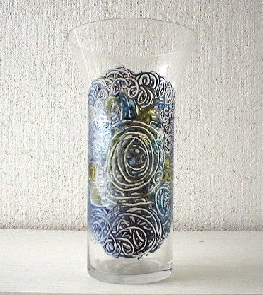 Glasmalerei:  V-09 Vase Hoehe 20 cm